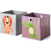 Vicco Opvouwbare box – 30 x 30 cm Set van 2 Grijs/paars