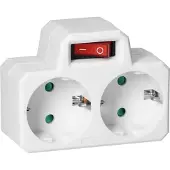 ABC-led Duo stopcontact - Met schakelaar - 230V - Vierkant