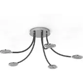 Steinhauer Plafondlamp Turound 3375ST – stalen designlamp met glas, LED, dimbaar, 91,5 cm,