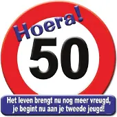 Paper Dreams Kroonschild verkeersbord - 50 jaar