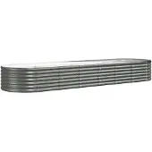 vidaXL Plantenbak 296x80x36 cm gegalvaniseerd staal grijs