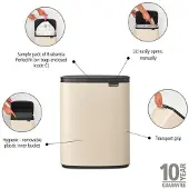 Brabantia Bo Prullenbak 12 L- Soft Beige