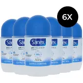 Sanex Deodorant Deoroller Dermo Extra Control Voordeelverpakking 6x50ml