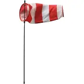 Rhombus Windsok 13x35 cm Rood/Wit