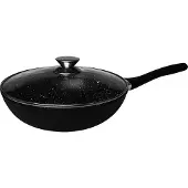 Cheffinger Wokpan met Deksel 28cm - Zwart