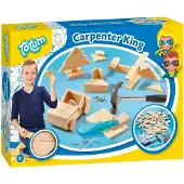 Totum Carpenter King junior Timmerset met hout en hamer - educatief constructie speelgoed bouwset - leren timmeren jongens en meisjes junior