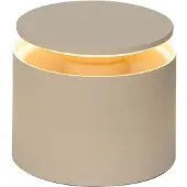 Zafferano Push-up accu-tafellamp IP54 zand Push-up, dimbaar, crème / amber, Woon-/ Eetkamer, Aluminium, Modern