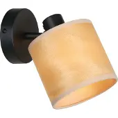 Steinhauer Spot - Wandlamp Bambus 3665ZW Zwart met houten kapje