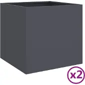 vidaXL Plantenbakken 2 st 42x40x39 cm staal antracietkleurig