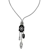 Behave - ketting met ingelegde schelp hanger - nikkelvrij - cadeau in geschenkzakje - 58,5 cm