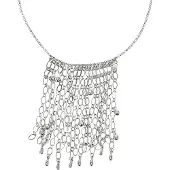 Behave ketting zilverkleur met hanger 45 cm (+5 cm verlengketting) - elegante fringe stijl