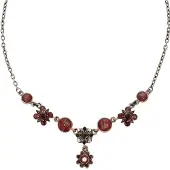 Behave - bloemenketting met roze details - nikkelvrij, 40 cm, modeaccessoire