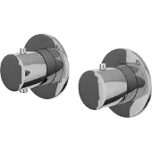 Ivy Aia Bond Afbouwdeel inbouwthermostaat met 2-weg stop-omstel symmetry met ronde rozetten Chroom