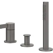 Ivy Aia Pact Badrandcombinatie 3-gats mengkraan met uittrekbare handdouche, zonder uitloop Geborsteld metal black PVD