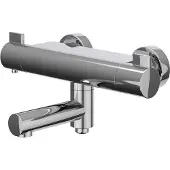 Ivy Aia Pact Badthermostaatkraan opbouw met wegdraaibare baduitloop met omstel cooltouch Chroom