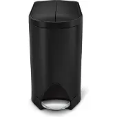 Simplehuman - Prullenbak Butterfly 10 liter - Zwart - Roestvast Staal