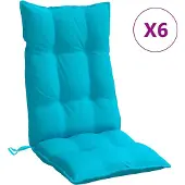 vidaXL Stoelkussens 6 st hoge rug oxford stof turquoise