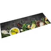 vidaXL Keukenmat wasbaar kruidenprint 45x150 cm fluweel