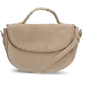 Manfield Beige suède schoudertas | Maat Onesize