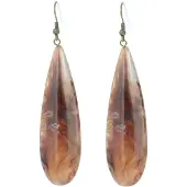 Behave - Oorbellen druppel bruin acryl - bohemian zomerstijl