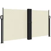vidaXL Windscherm uittrekbaar 120x600 cm crème
