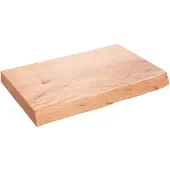 vidaXL Wandschap 60x40x(2-6) cm behandeld massief eikenhout lichtbruin
