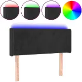 vidaXL Hoofdbord LED 83x16x78/88 cm fluweel zwart