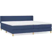 vidaXL Boxspring met matras stof blauw 200x200 cm