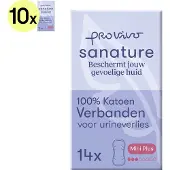 Sanature Pro Vivo 100% katoenen - Incontinentie verband Mini Plus - 10 x 14 stuks - Natuurlijk & voor de gevoelige huid