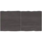 vidaXL Tafelblad natuurlijke rand 120x60x(2-4)cm eikenhout donkerbruin