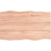 vidaXL Tafelblad natuurlijke rand 100x60x(2-4)cm eikenhout lichtbruin