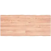 vidaXL Tafelblad natuurlijke rand 140x60x(2-6) cm eikenhout lichtbruin