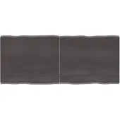 vidaXL Tafelblad natuurlijke rand 120x50x(2-6)cm eikenhout donkerbruin