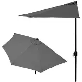 Northio Balkonparasol - halve parasol - 240 cm - grijs