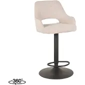 Label51 Barkruk fer naturel boucle 47 x 45cm set van 2