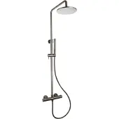 Sanilux Regendoucheset opbouw blair thermostatisch geribbelde knop douchekop 30 cm gunmetal