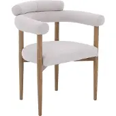 Goossens Eetkamerstoel Splinter lichtgrijs stof met armleuning, elegant chic