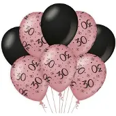 Paper Dreams Paperdreams Decoratie ballonnen roze/zwart - 30