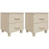 vidaXL Nachtkastjes HAMAR 2 st 40x35x44,5 cm grenenhout honingbruin