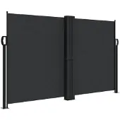 vidaXL Windscherm uittrekbaar 140x1000 cm zwart