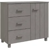 vidaXL Dressoir HAMAR 90x40x80 cm massief grenenhout lichtgrijs