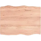 vidaXL Tafelblad natuurlijke rand 80x60x(2-6) cm eikenhout lichtbruin