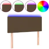 vidaXL Hoofdbord LED 80x5x78/88 cm stof donkerbruin