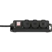 Brennenstuhl Stekkerdoos met schakelaar IP44 3-voudig zwart 2m H07RN-F 3G1,5 - 1159950013