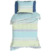 Romanette Dekbedovertrek Alfie Aqua Blue Katoen-140 x 200 / 220 cm | 1-Persoons