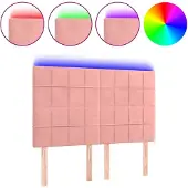 vidaXL Hoofdbord LED 144x5x118/128 cm fluweel zwart