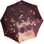 Doppler Paraplu Modern.Art Long Automatic Lovely Cat Paars Veelkleurig