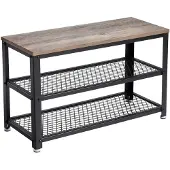 Hoppa! Songmics Schoenenrek - Grijs/beige/zwart - Metaal