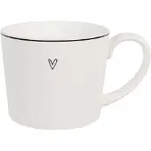 Clayre & Eef Mok 275 ml Wit Keramiek Hart Drinkbeker Wit Drinkbeker