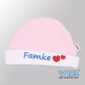 Vib - Muts rond - Famke (Roze) - Babykleertjes - baby muts - baby muts newborn - baby mutsje - baby cadeau - kraam cadeau - baby aankodiging